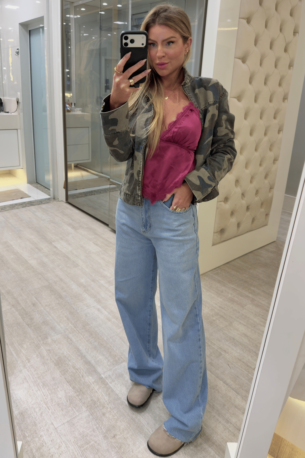 Calça jeans wide leg Jane Calça jeans wide leg Jane