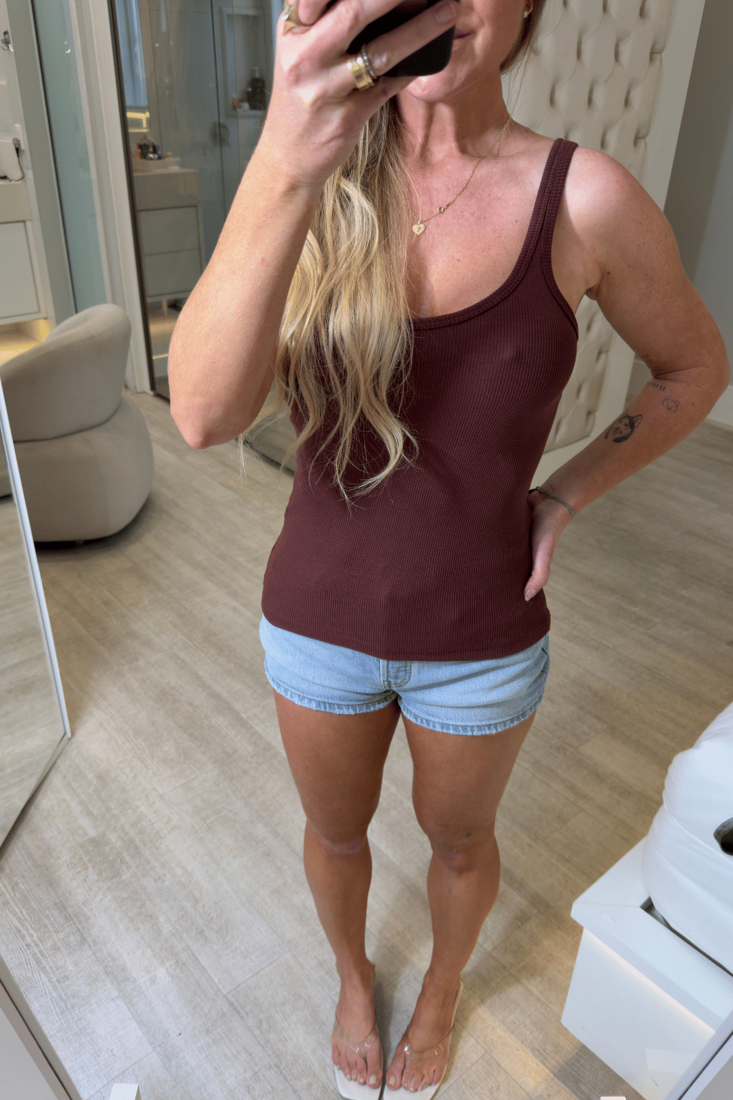 Blusa regata canelada de ribana Bianca Blusa regata canelada de ribana Bianca