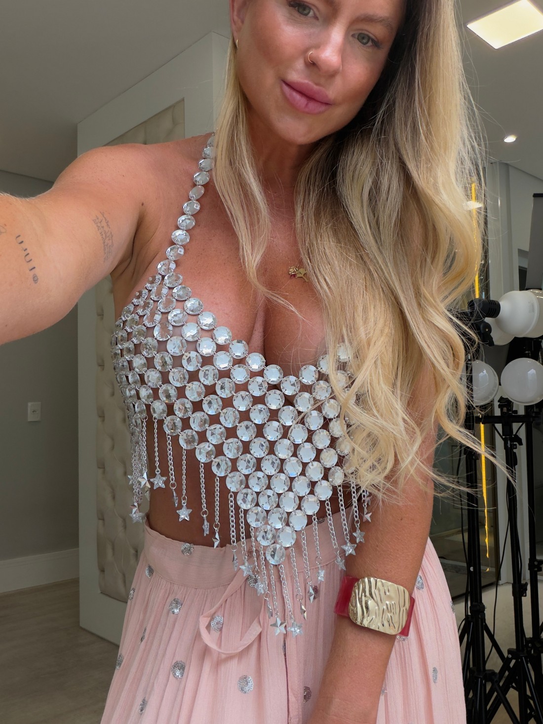 Saia longa com detalhes em Paete