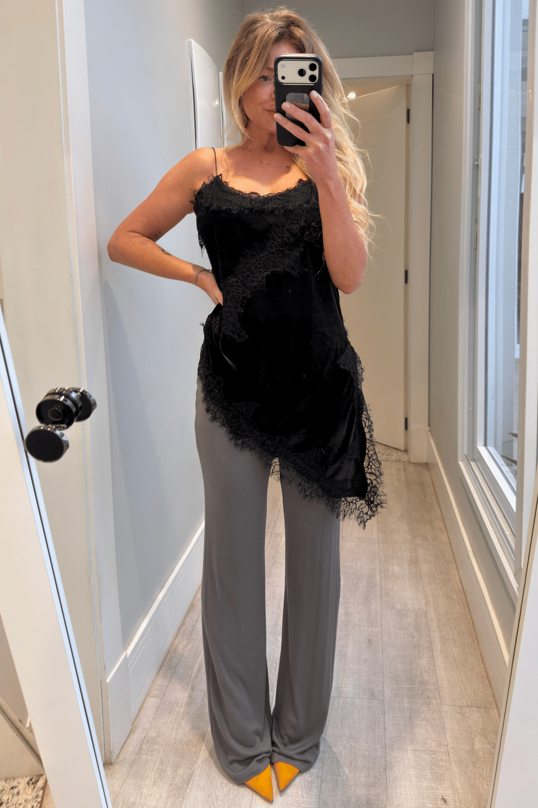 Calça em tricô fino Calça em tricô fino