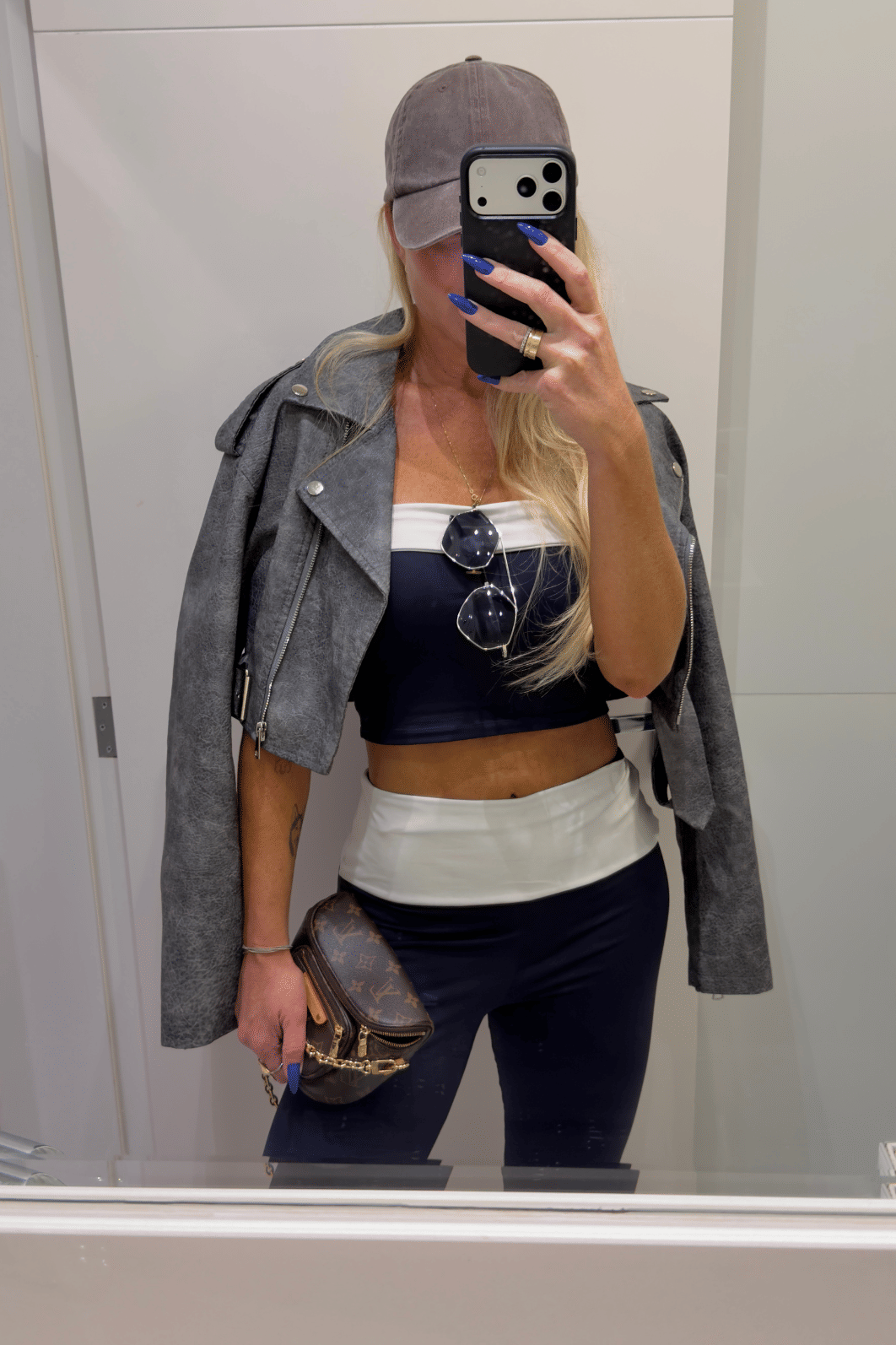 Conjunto calça flare e top faixa PB bicolor Indiara