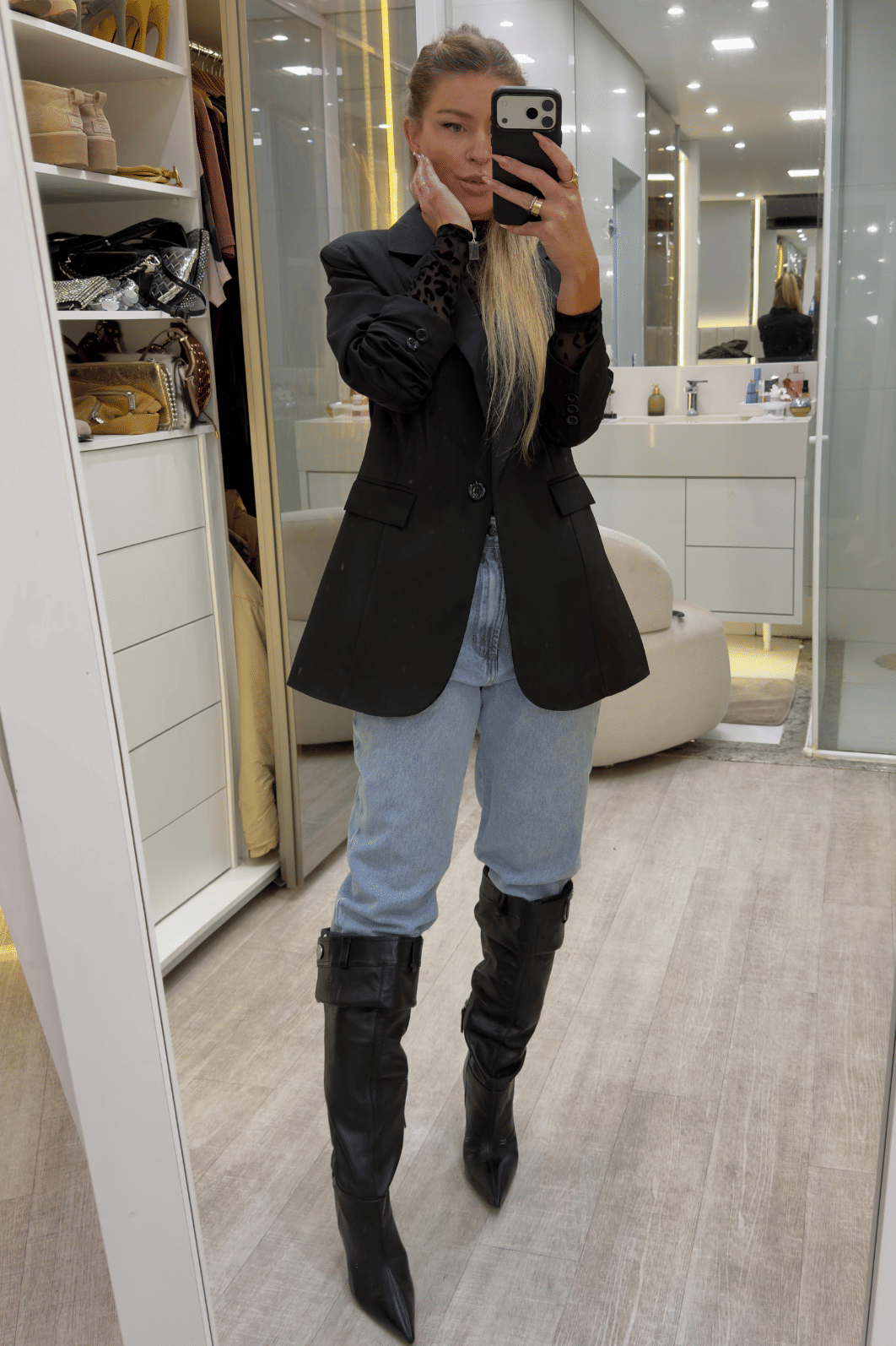 Calça jeans mom Adriana Calça jeans mom Adriana