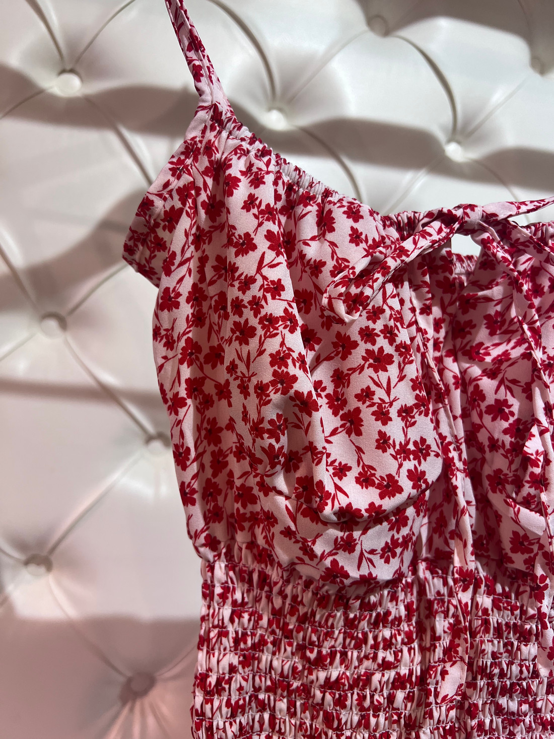 Vestido sheila off com estampa de flores vermelha