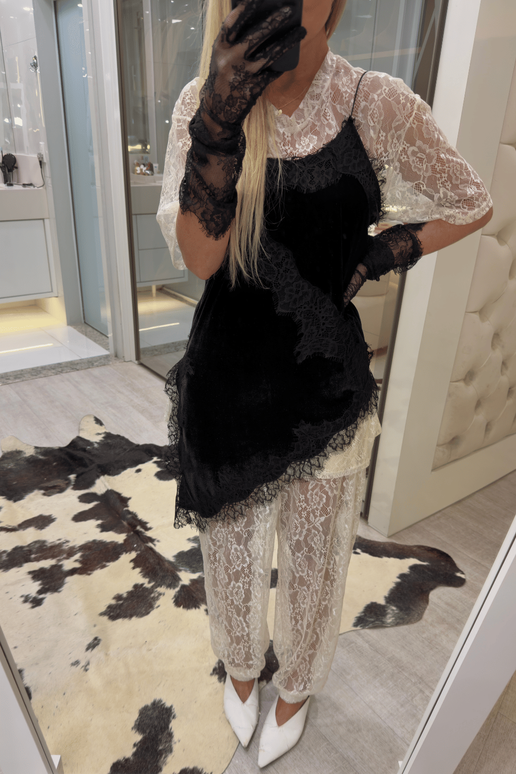 Calça Aladim em renda Bárbara Calça Aladim em renda Bárbara