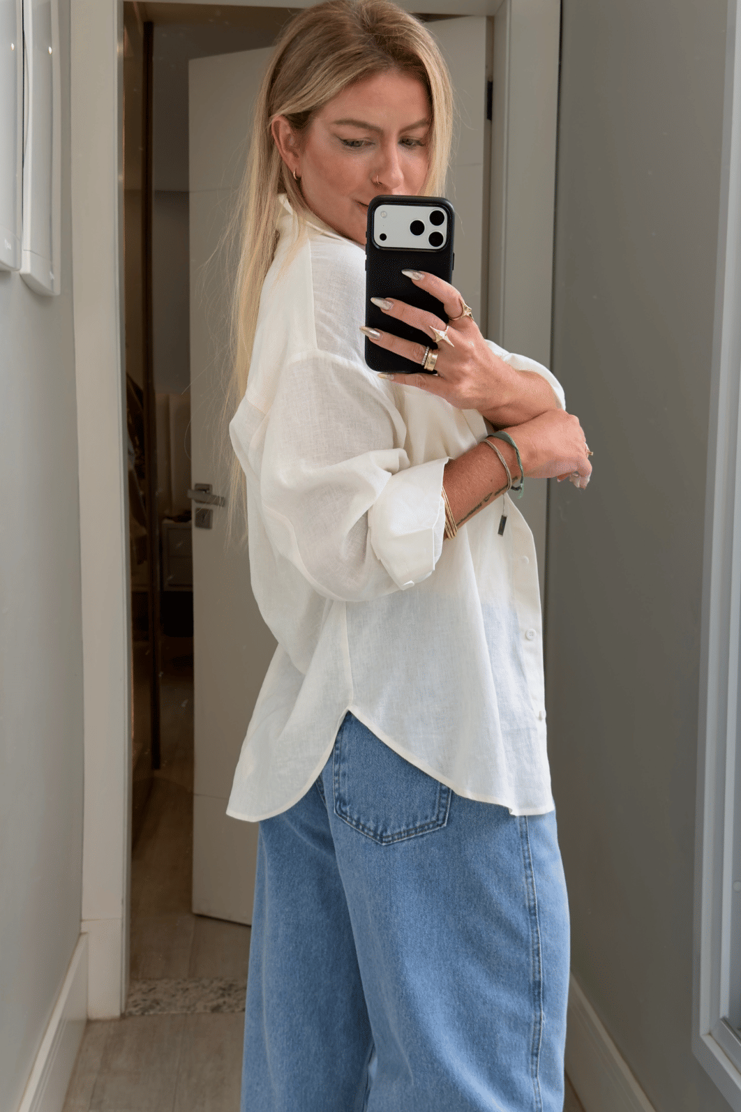 Calça jeans ballon recortes Karen