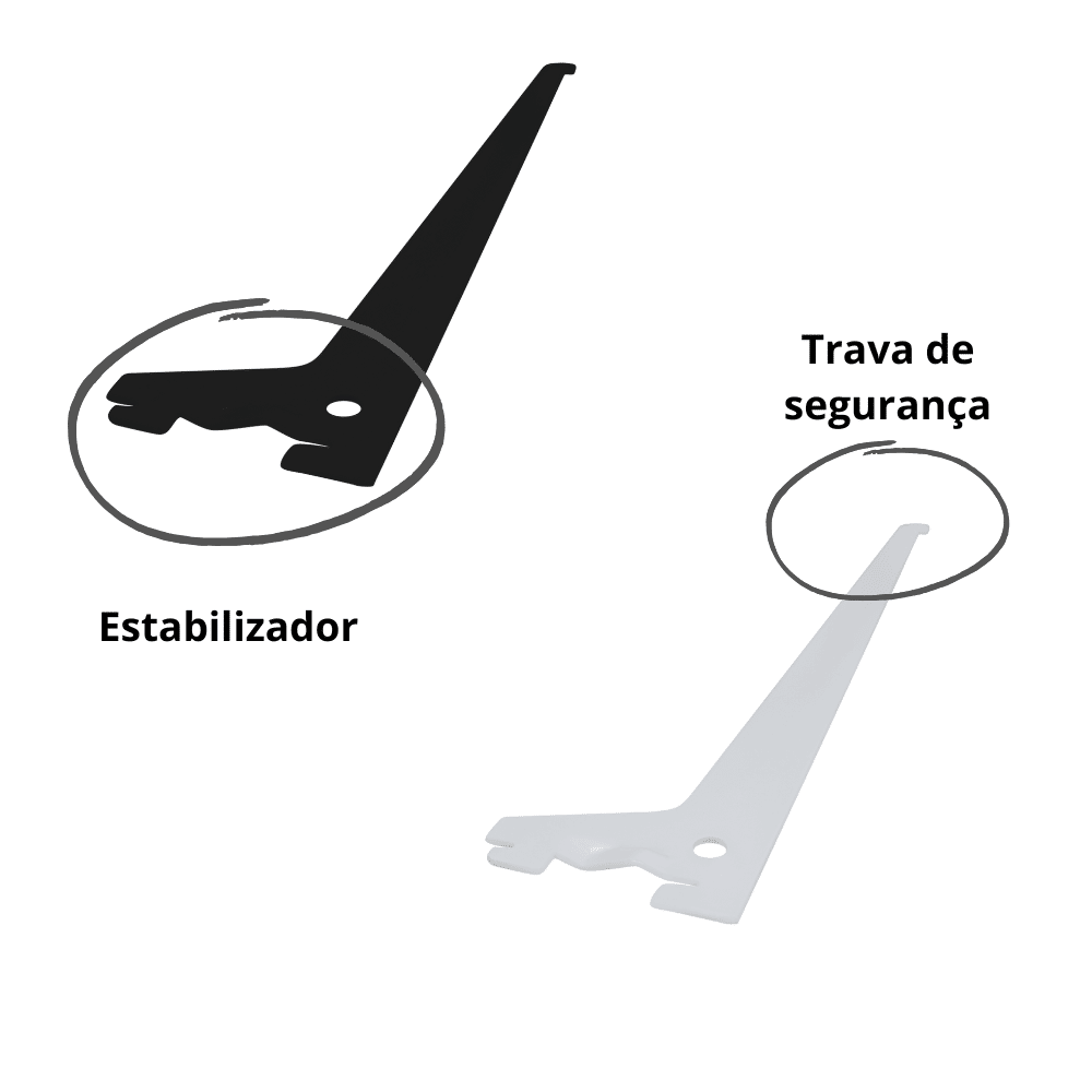 Suporte Simples de Prateleira para Cremalheira