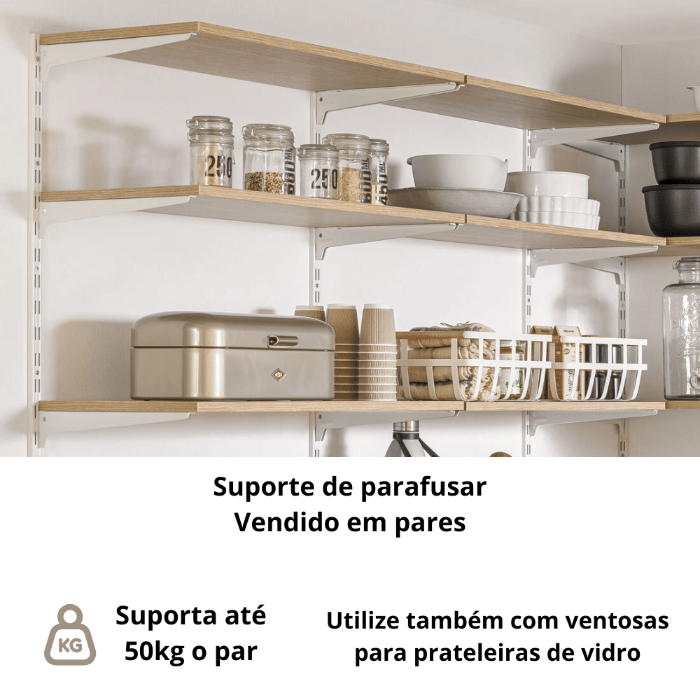 Suporte com Aba de Prateleira para Cremalheira