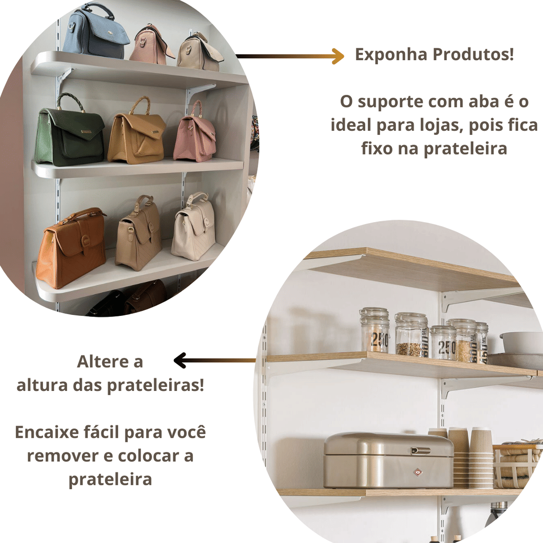 Suporte com Aba de Prateleira para Cremalheira