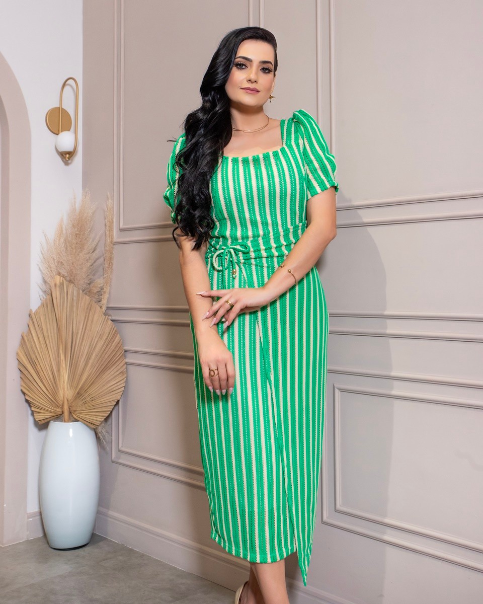 Vestido Malha Tricô Maxi Midi 8003 Vestido Malha Tricô Maxi Midi 8003
