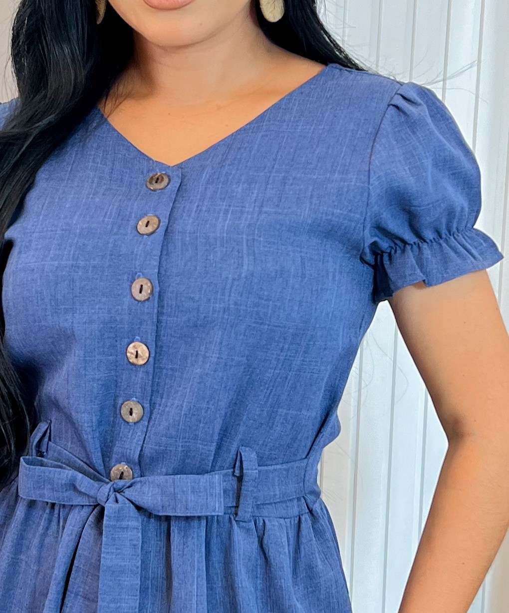 Vestido Chambray Jeans Curto 5084 Vestido Chambray Jeans Curto 5084