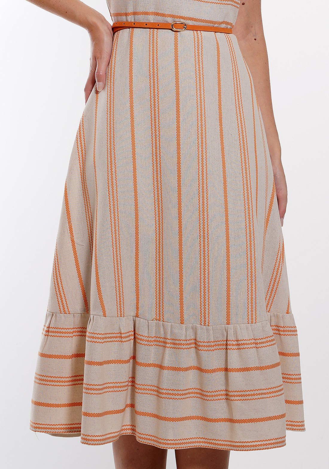 Vestido Midi Listrado 5002 Vestido Midi Listrado 5002