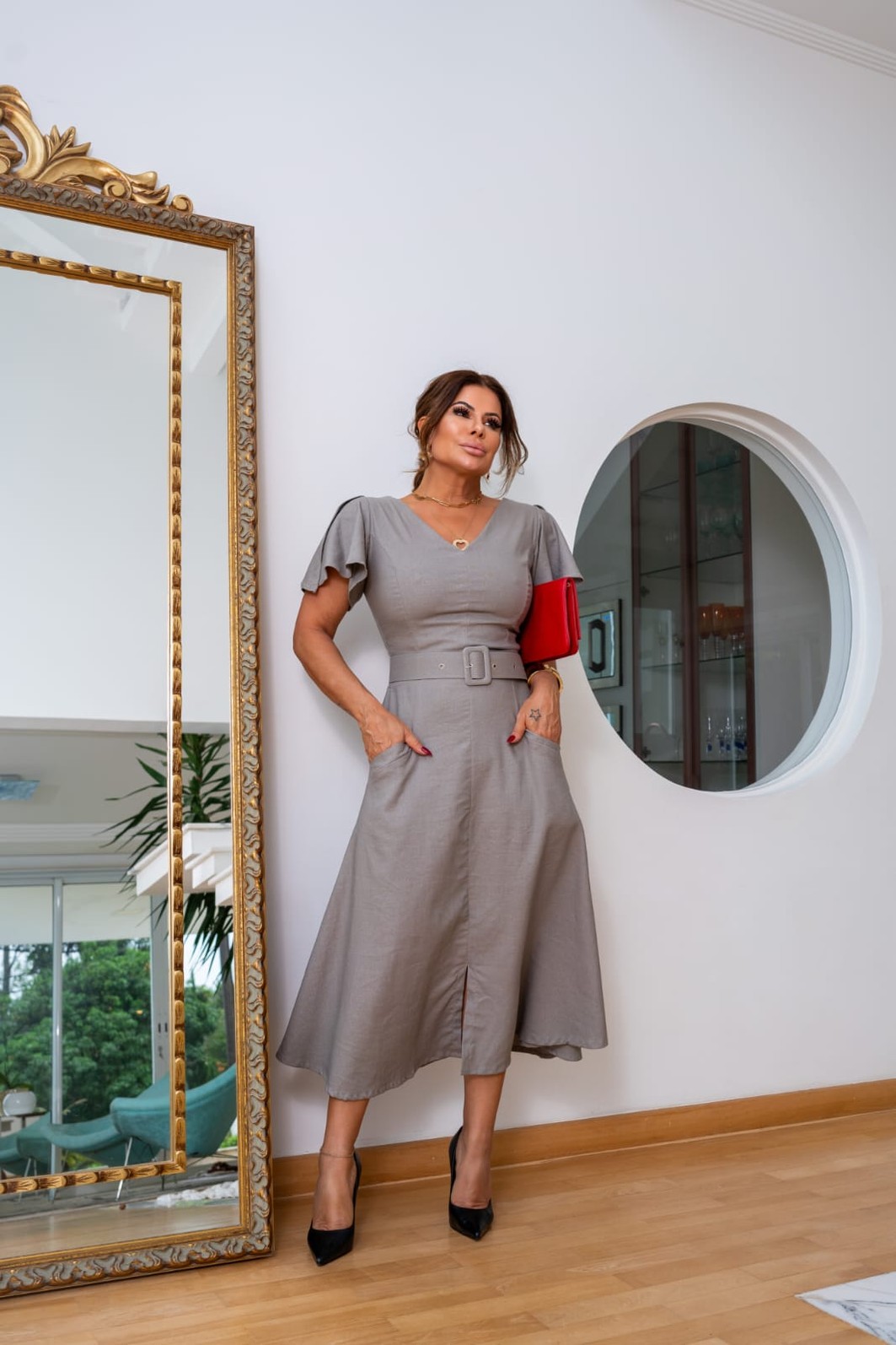 Vestido Midi Linho 0499 Vestido Midi Linho 0499