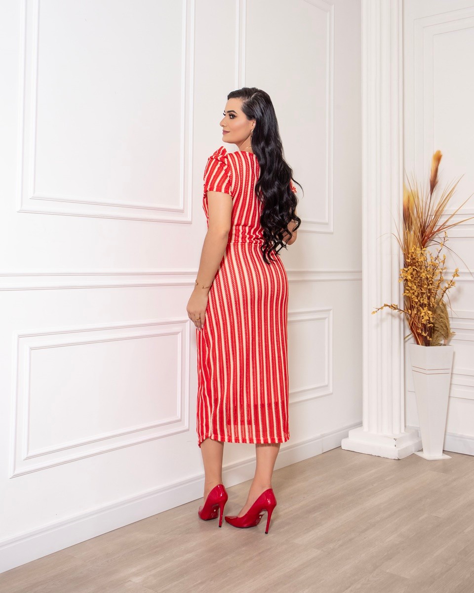 Vestido Malha Tricô Maxi Midi 8003 Vestido Malha Tricô Maxi Midi 8003