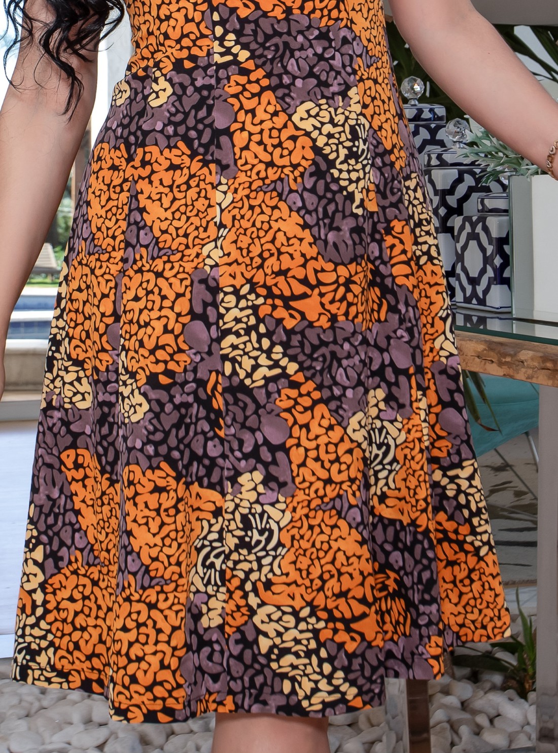 Vestido Estampado Evasê 9205 Vestido Estampado Evasê 9205