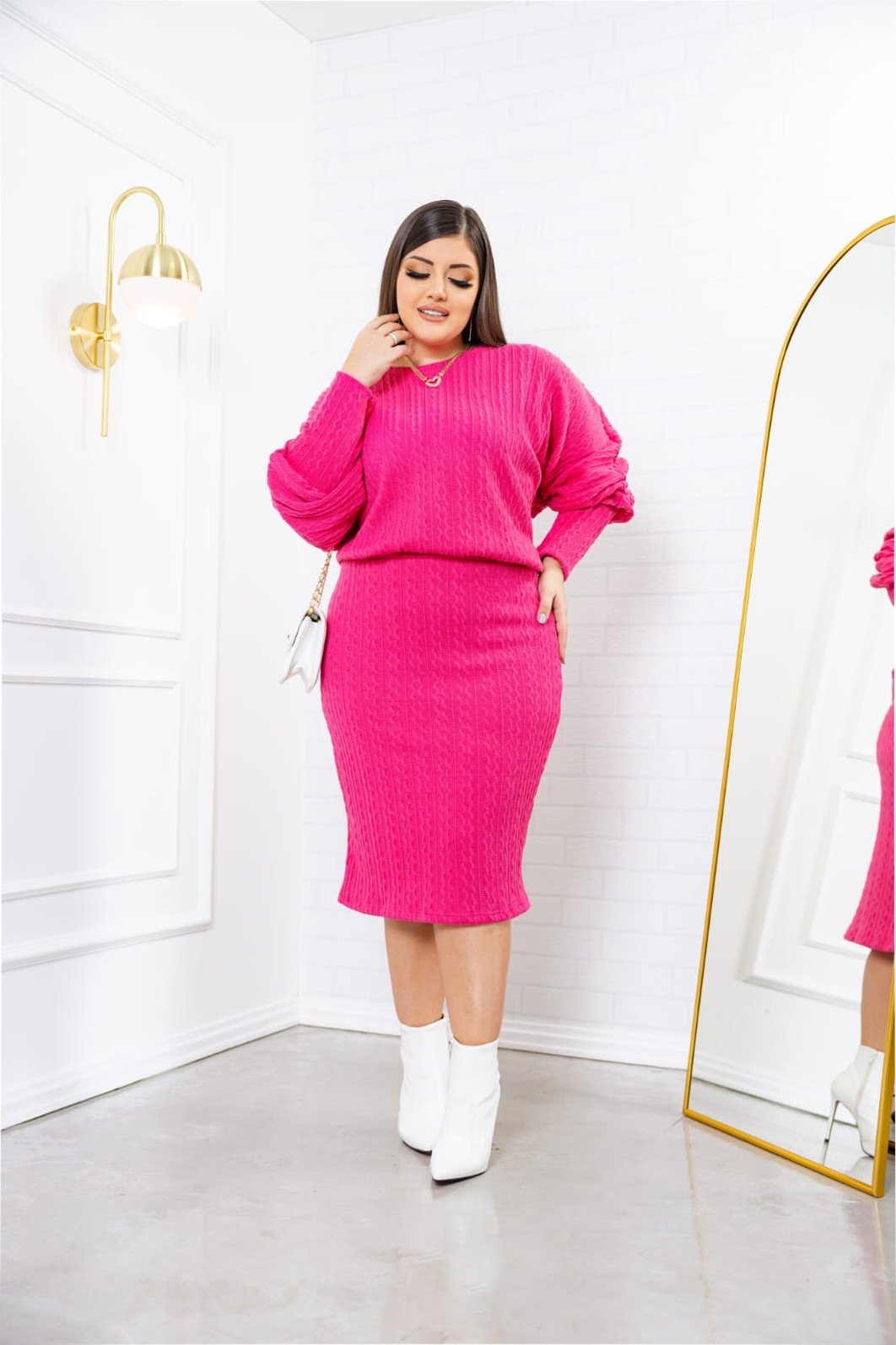 Conjunto Tricô Saia e Blusa Manga Longa 0232 Conjunto Tricô Saia e Blusa Manga Longa 0232