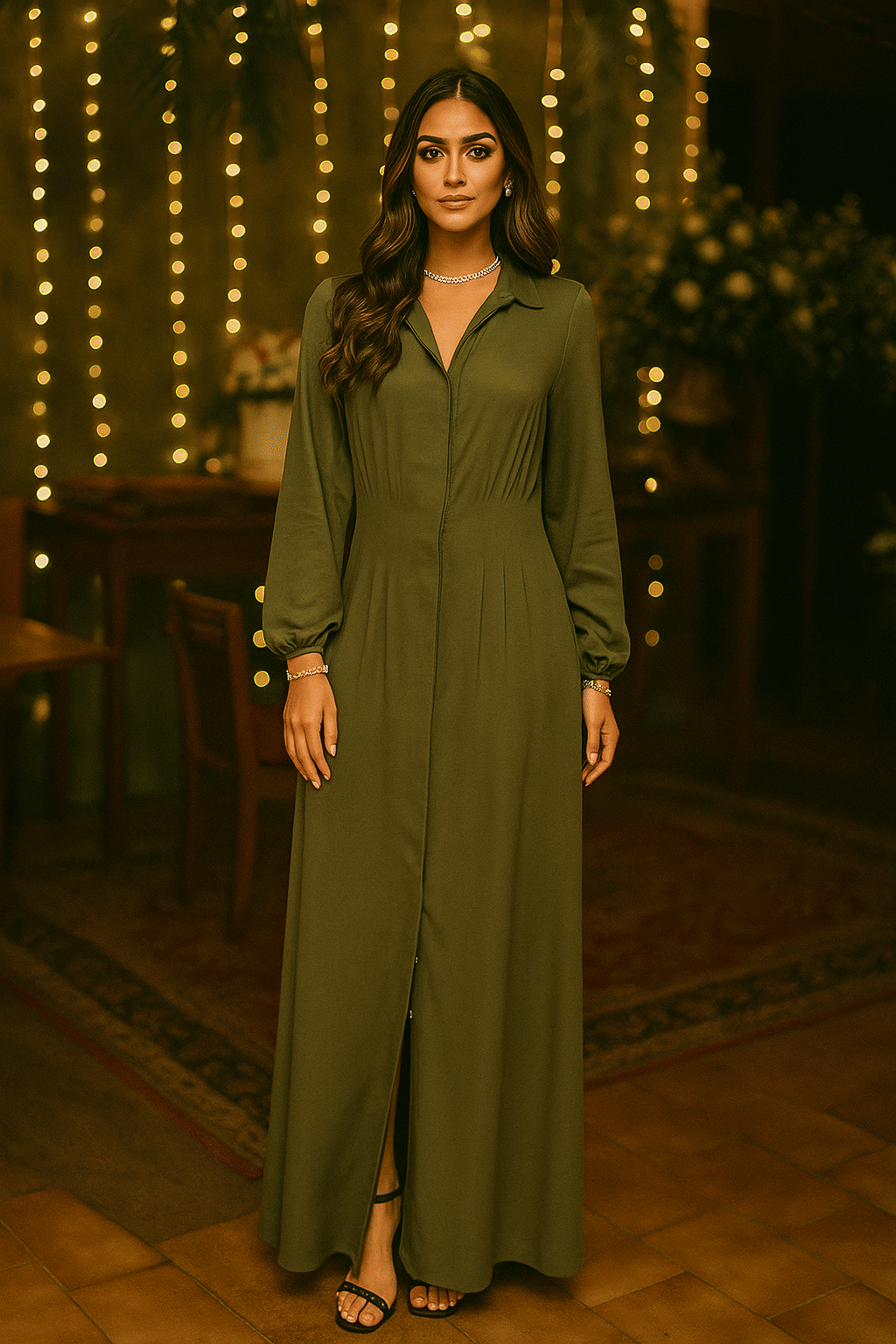 Vestido Chemise Manga Longa Com Botões 9026 Vestido Chemise Manga Longa Com Botões 9026