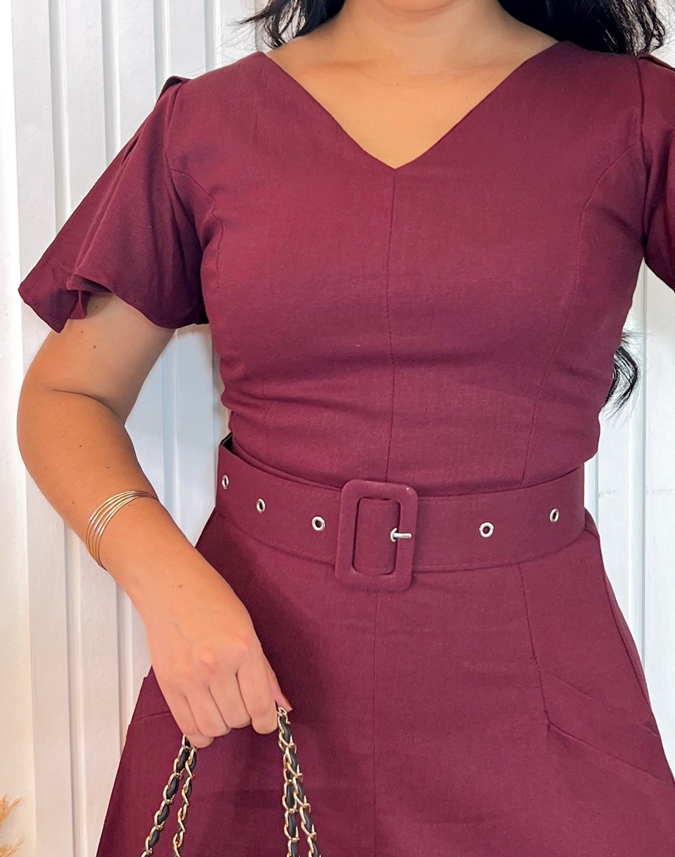 Vestido Midi Linho 0499 Vestido Midi Linho 0499