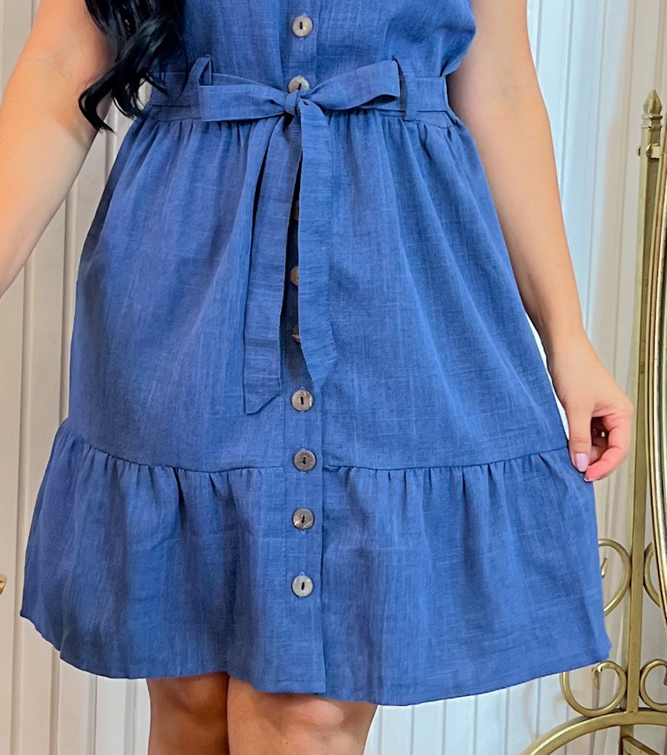 Vestido Chambray Jeans Curto 5084 Vestido Chambray Jeans Curto 5084