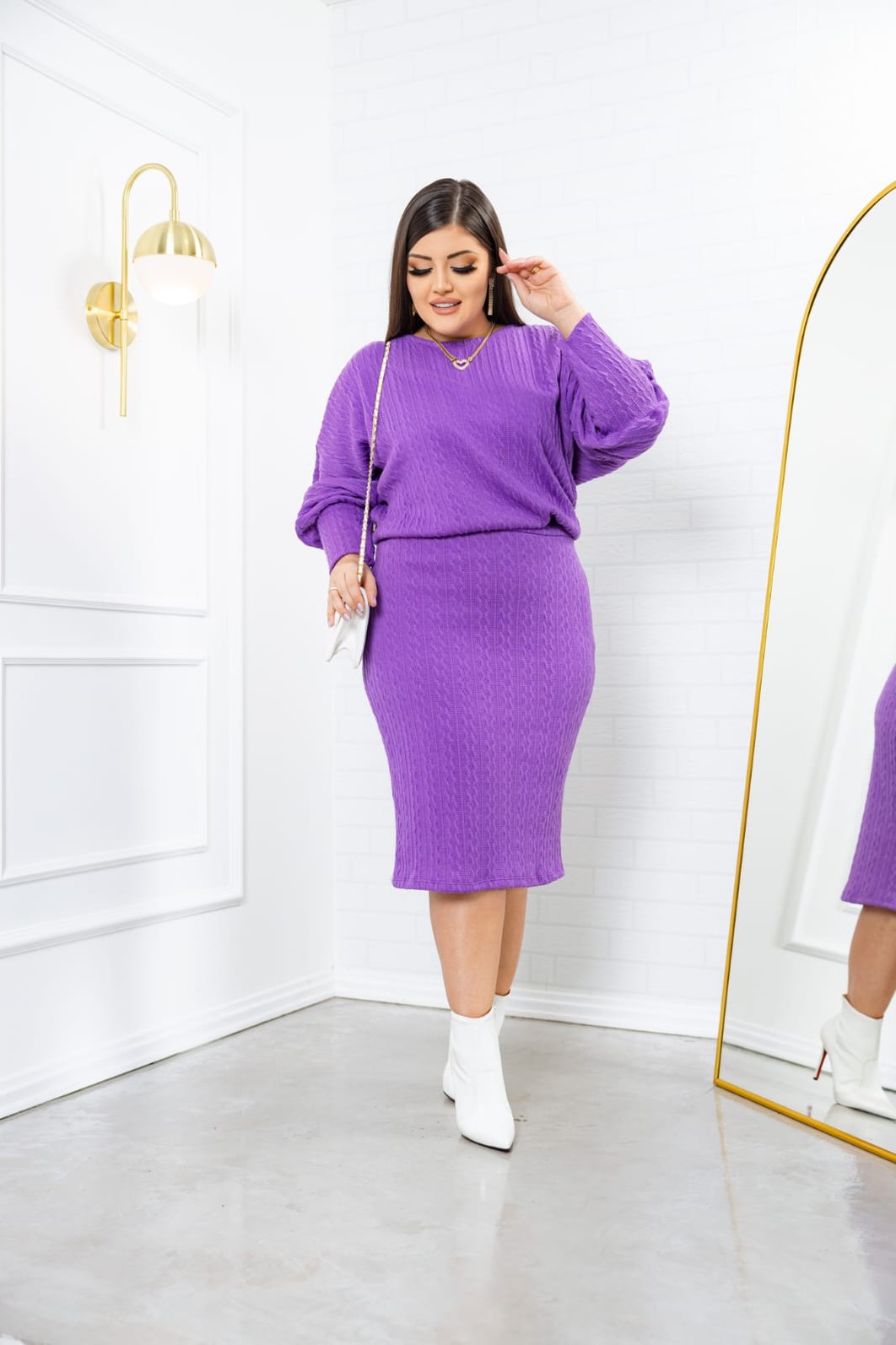 Conjunto Tricô Saia e Blusa Manga Longa 0232 Conjunto Tricô Saia e Blusa Manga Longa 0232