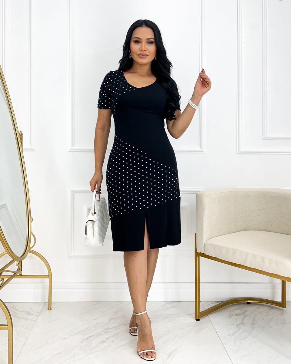 Vestido Poá Viscolycra 8490 Vestido Poá Viscolycra 8490