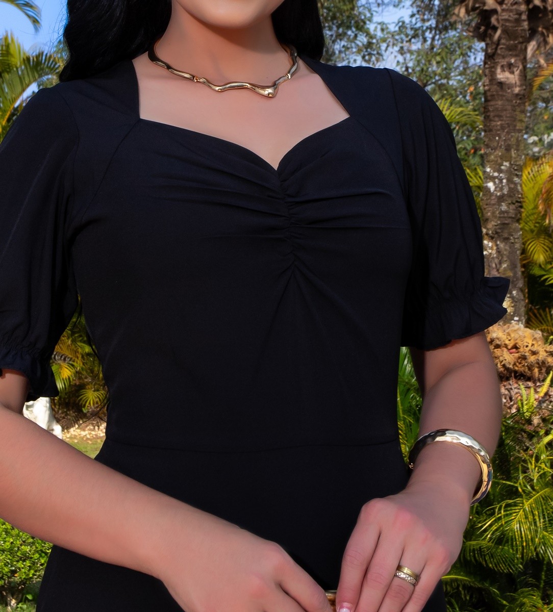 Vestido Midi Babado 0419 Vestido Midi Babado 0419