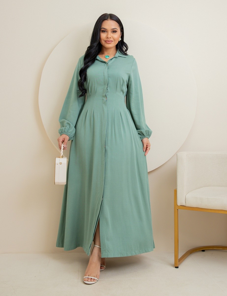 Vestido Chemise Manga Longa Com Botões 9026 Vestido Chemise Manga Longa Com Botões 9026