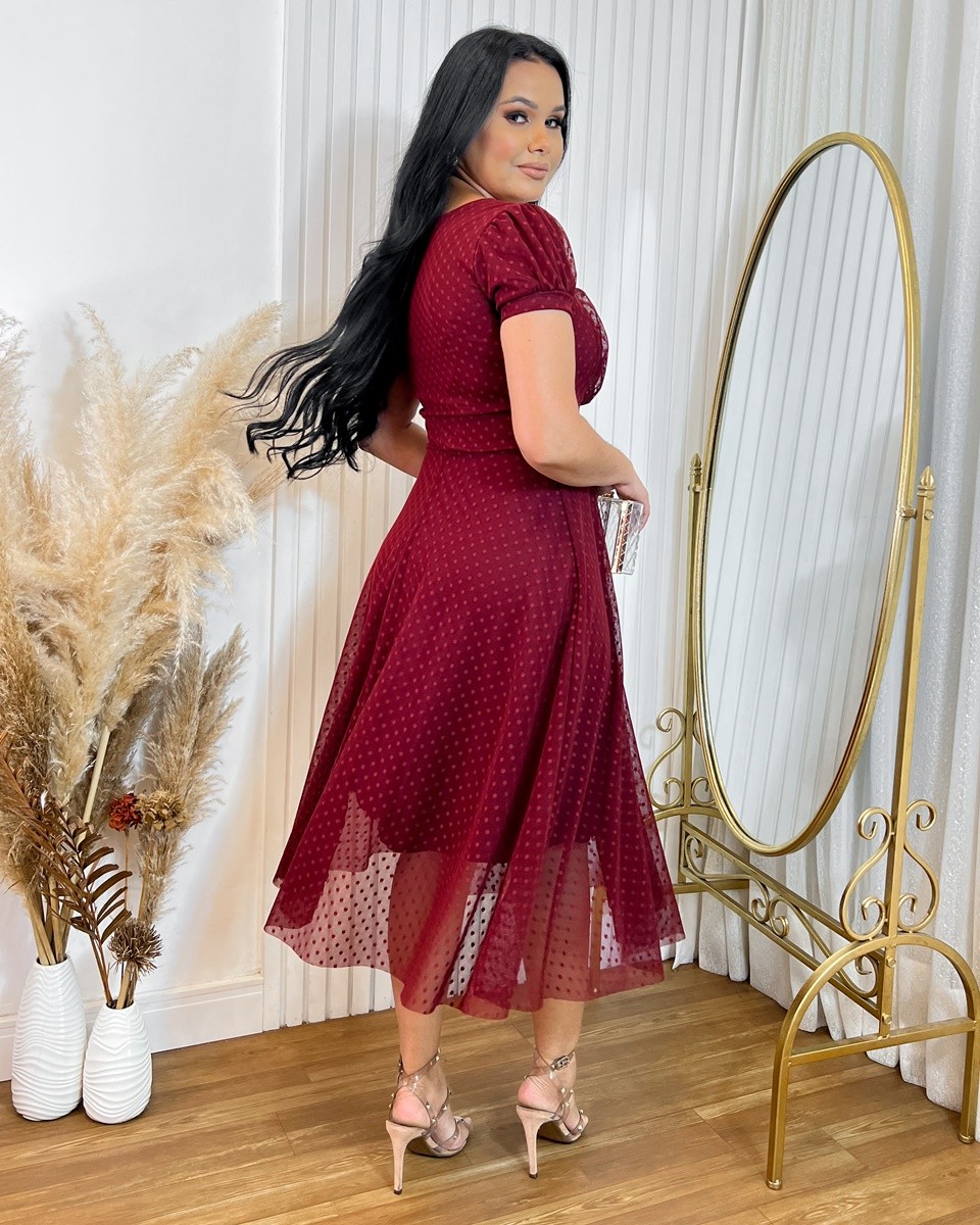 Vestido Midi Tule 0411 Vestido Midi Tule 0411