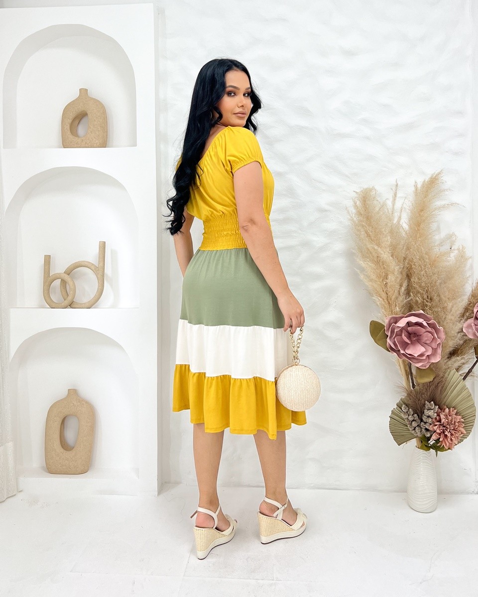 Vestido Viscolycra Bicolor 8486 Vestido Viscolycra Bicolor 8486