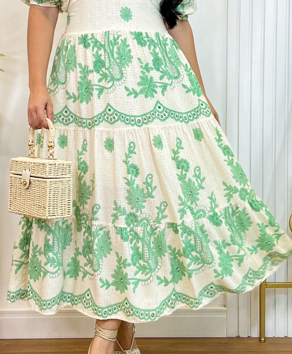 Vestido Midi Estampado Beleza Tropical 3040 Vestido Midi Estampado Beleza Tropical 3040