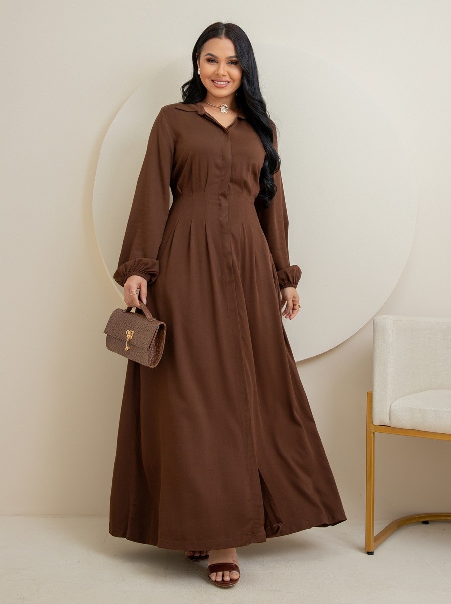 Vestido Chemise Manga Longa Com Botões 9026 Vestido Chemise Manga Longa Com Botões 9026