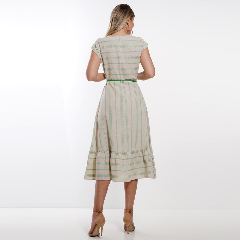 Vestido Midi Listrado 5002 Vestido Midi Listrado 5002