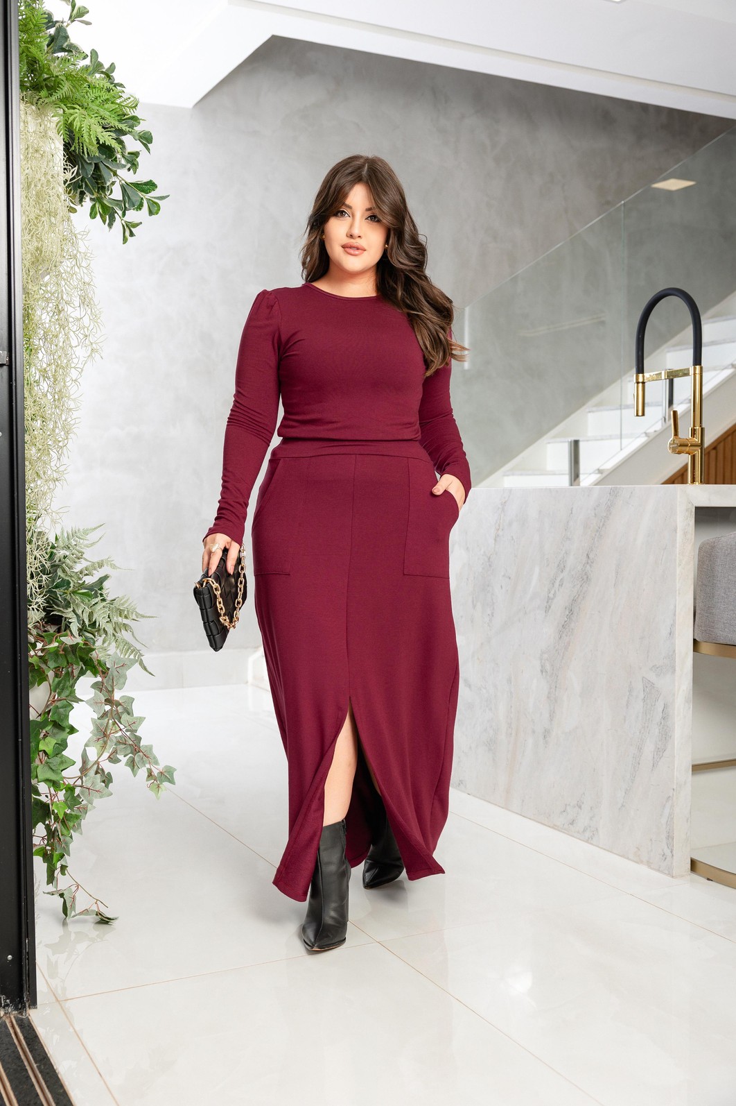 Conjunto Moletinho Saia Longa e Blusa Conjunto Moletinho Saia Longa e Blusa