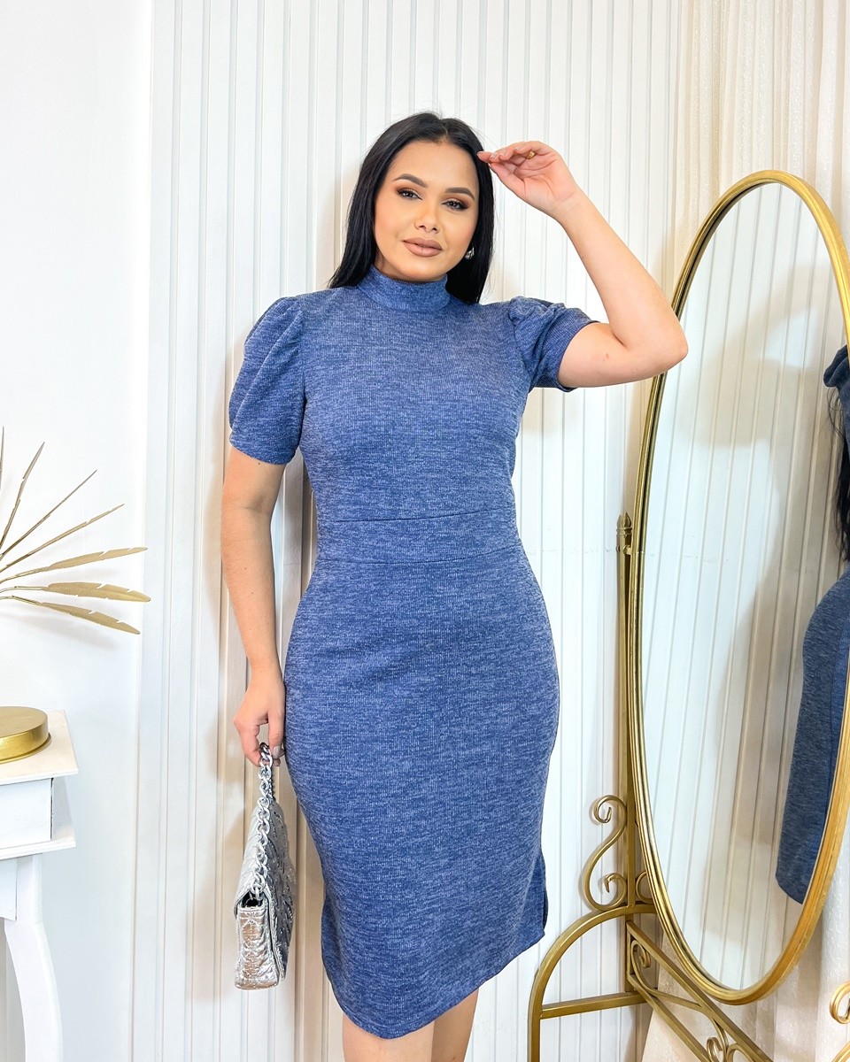 Vestido Tubinho Em Lãzinha Com Cardigan 5428 Vestido Tubinho Em Lãzinha Com Cardigan 5428