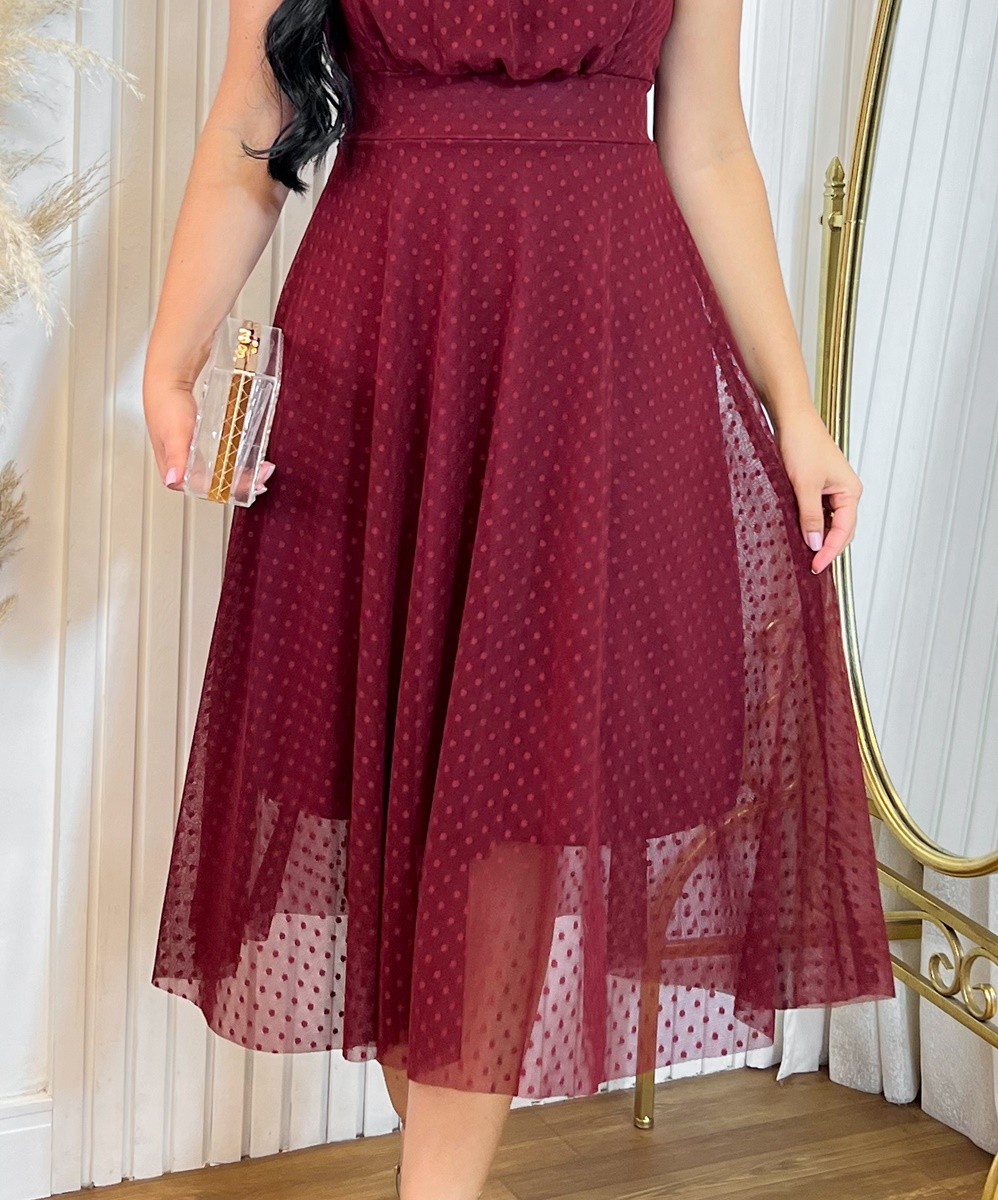 Vestido Midi Tule 0411 Vestido Midi Tule 0411