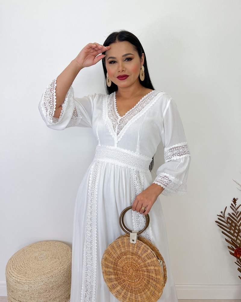 Vestido Branco Longo 3901 Vestido Branco Longo 3901