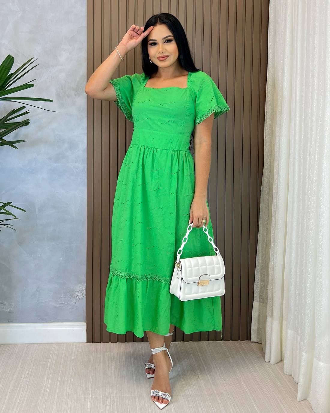 Vestido Lese de Algodão 3417 Vestido Lese de Algodão 3417