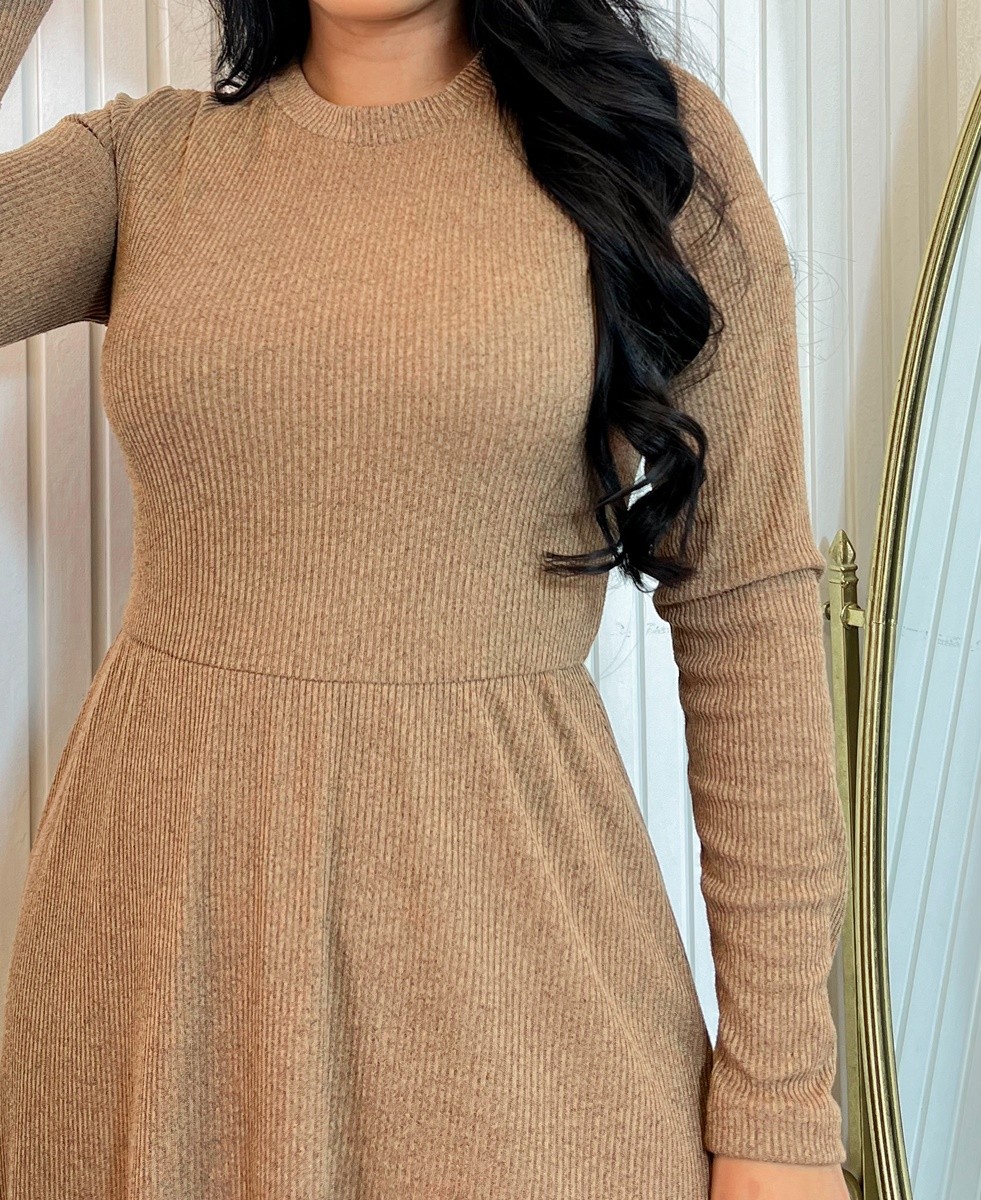 Vestido Midi Lãzinha Manga Longa 0124 Vestido Midi Lãzinha Manga Longa 0124