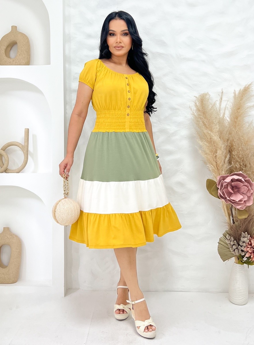 Vestido Viscolycra Bicolor 8486 Vestido Viscolycra Bicolor 8486