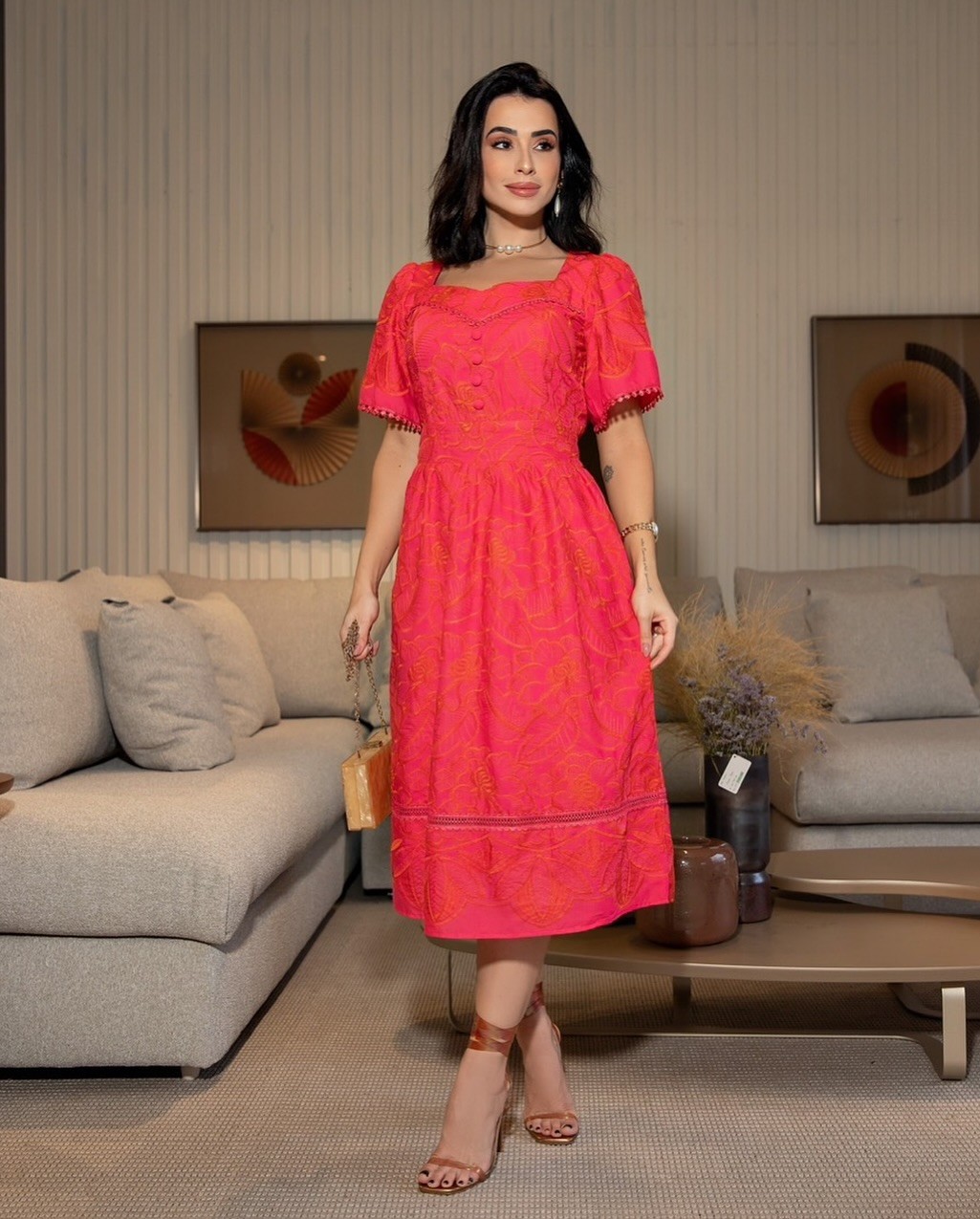 Vestido Lese Midi 9048 Vestido Lese Midi 9048