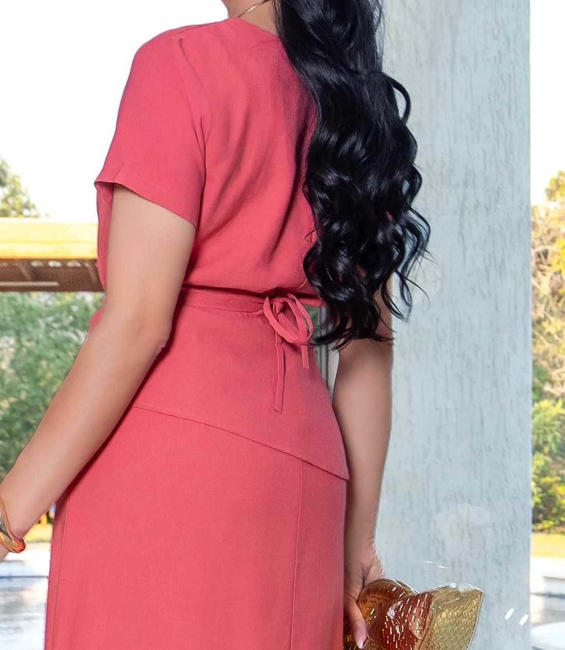 Vestido Amplo Longo Com Cinto Vestido Amplo Longo Com Cinto