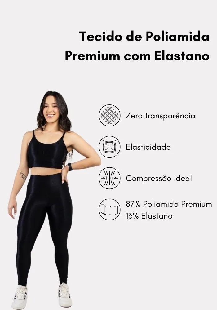 Conjunto Legging Canelado Preto + Top Alcinha Conjunto Legging Canelado Preto + Top Alcinha