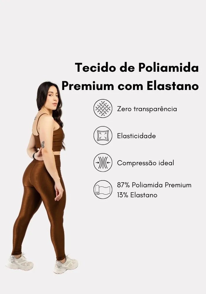 Conjunto Legging Marrom Coffe + Top Alcinha Conjunto Legging Marrom Coffe + Top Alcinha