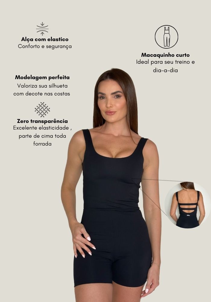 Macaquinho Curto Essence cor Preto