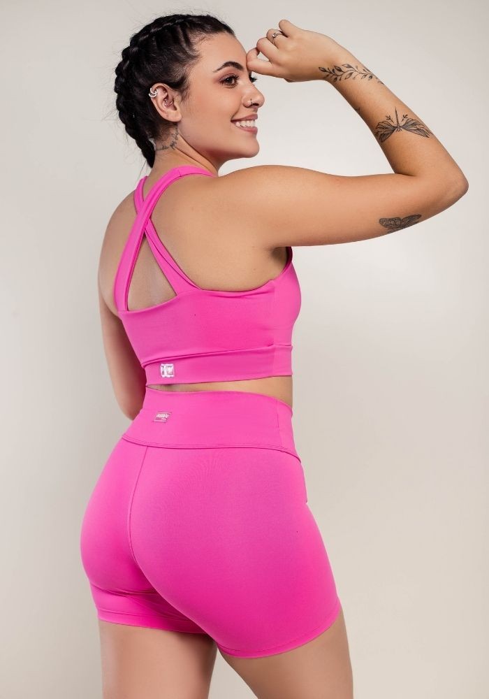 Shorts cor Rosa Chiclets Shorts cor Rosa Chiclets
