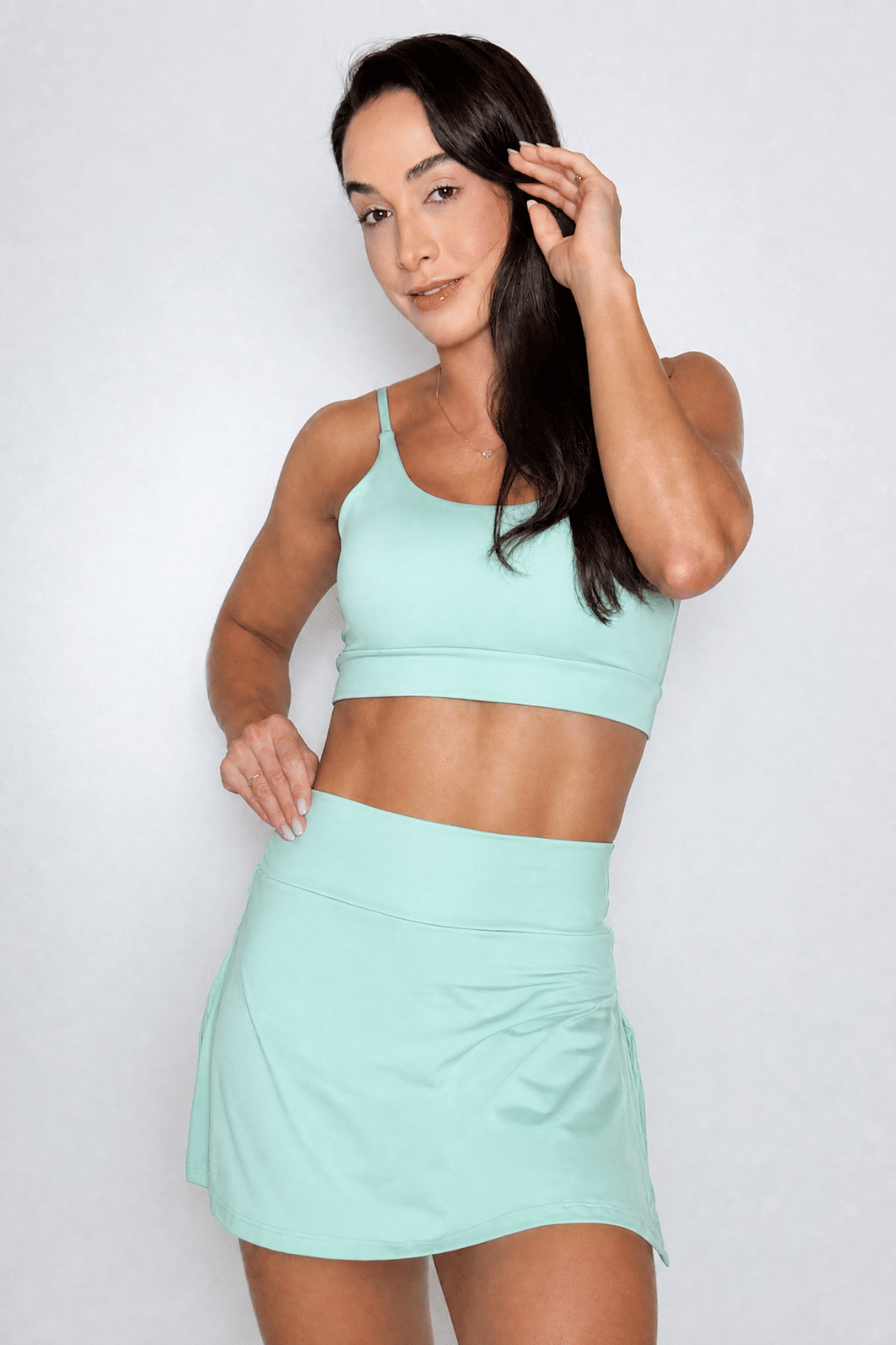 Conjunto Shorts Saia com bolso Verde Mint Conjunto Shorts Saia com bolso Verde Mint