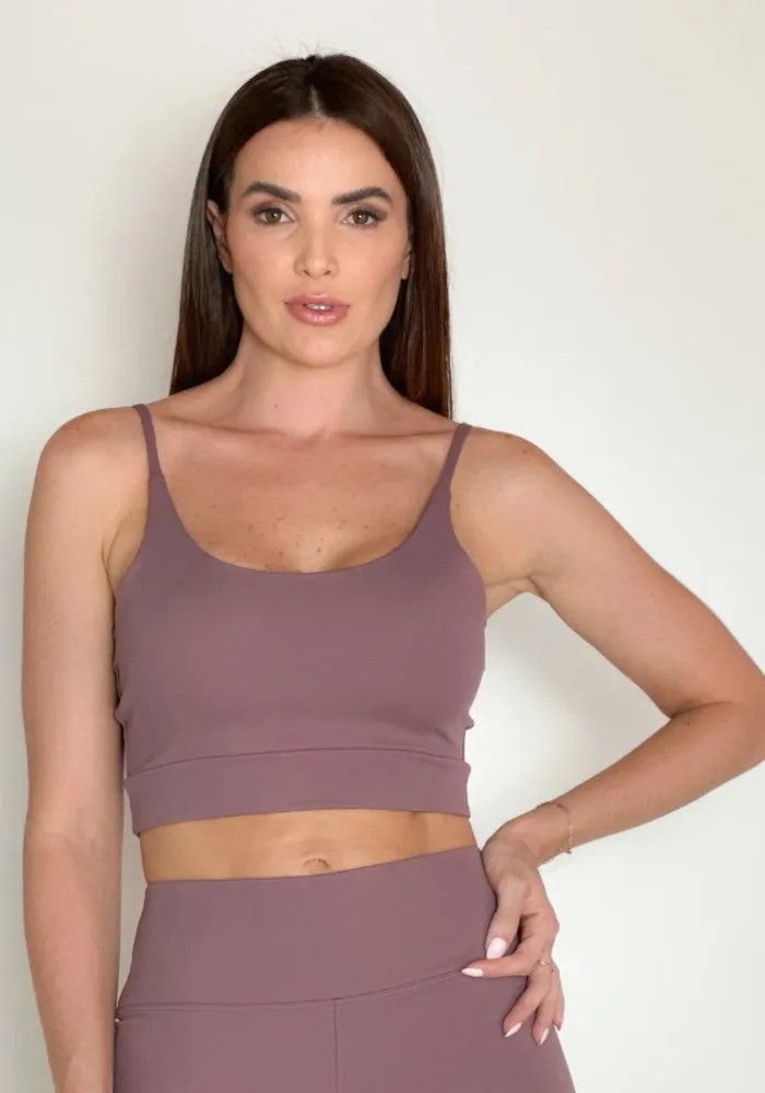 Conjunto Legging Cacau Liso + Top Alcinha