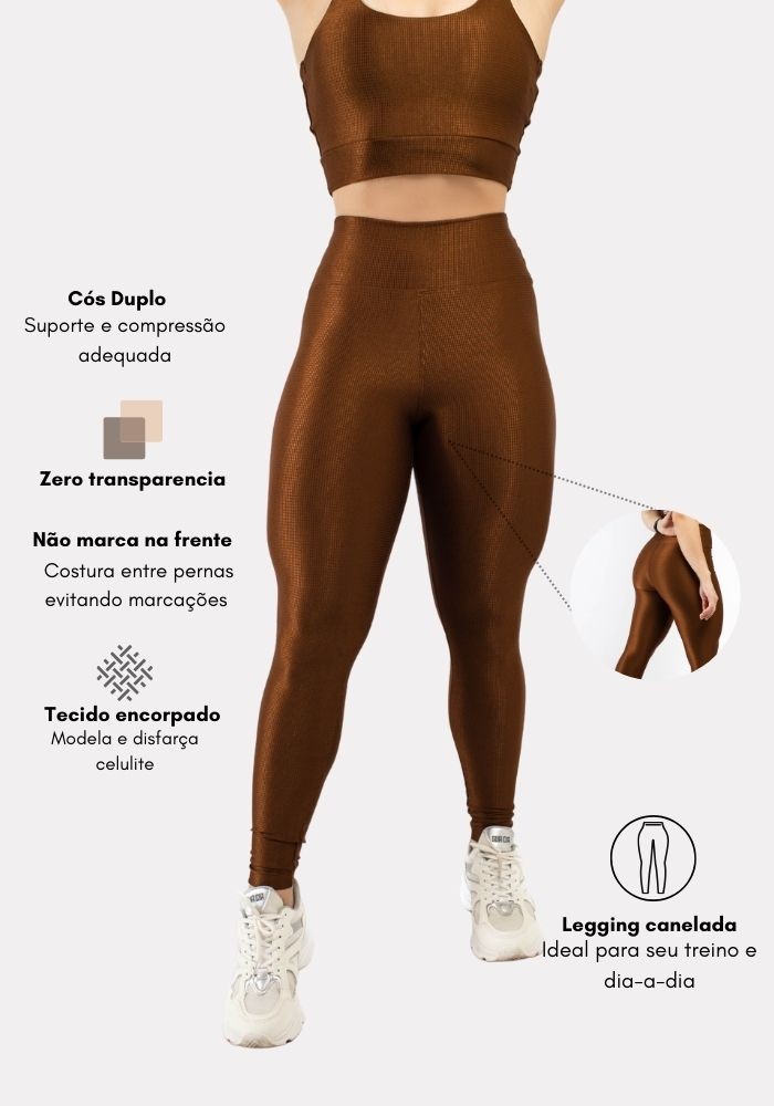 Legging Fitness cor Coffee Marrom