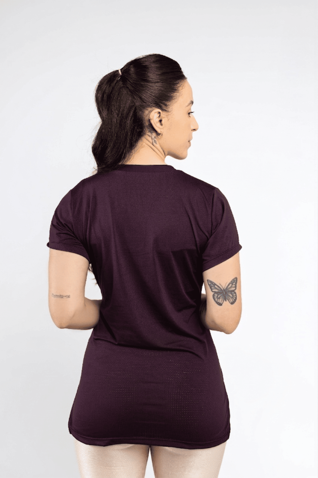 Blusa Dry Fit Longline cor Açai Blusa Dry Fit Longline cor Açai