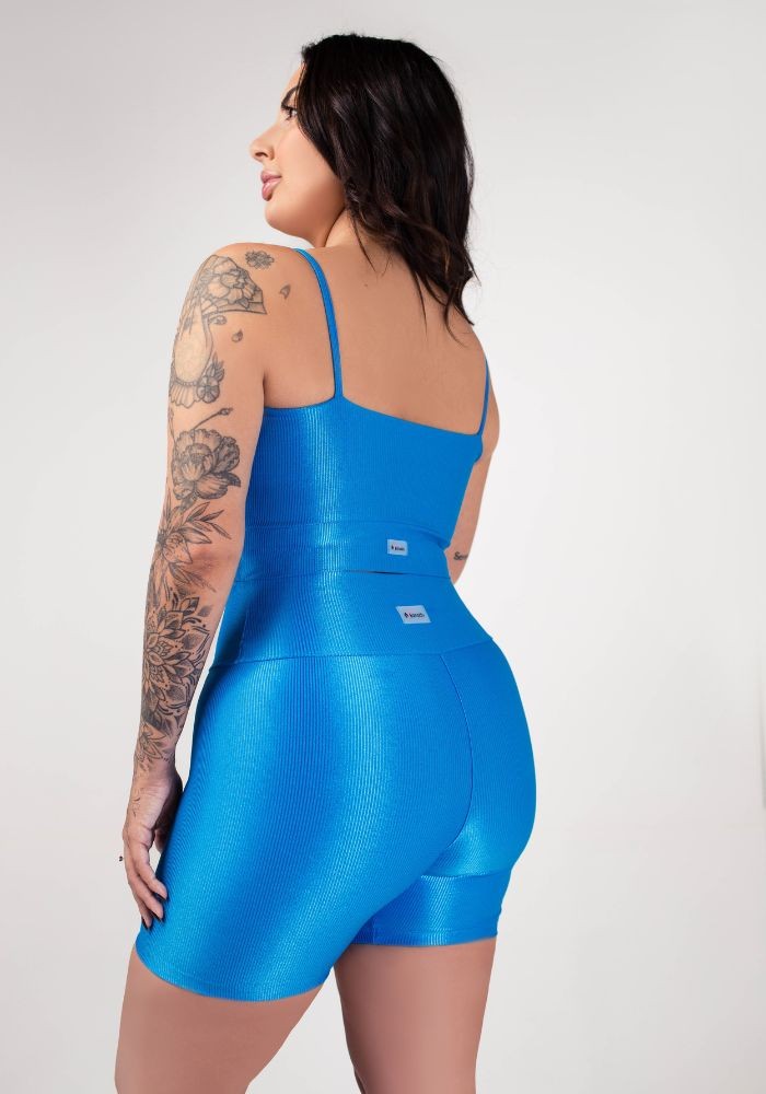 Top Alcinha cor Azul Maresia Canelado