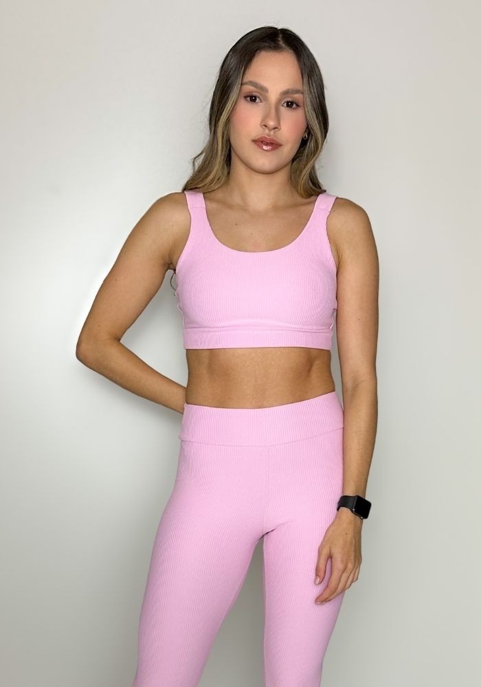 Top Eleve cor Rosa Claro Canelado Top Eleve cor Rosa Claro Canelado